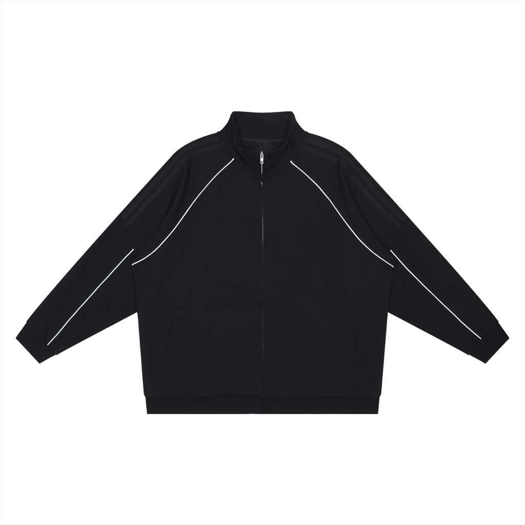 Reflection Striped Raglan Sleeve  Jacket