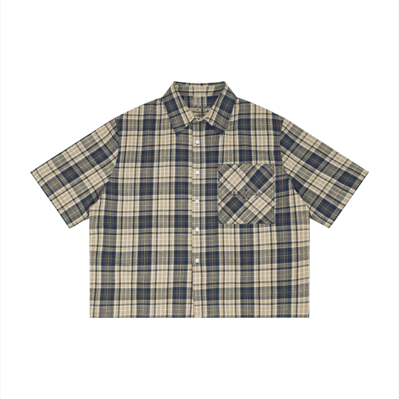 Unisex Plaid Boxy Short Sleeve Shirt