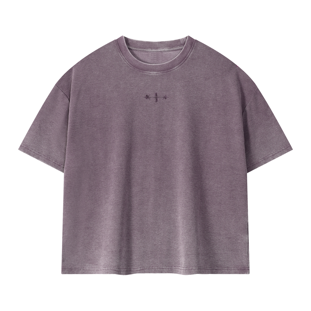 Unisex Vintage Wash Sunfade Boxy Waffle T-Shirt
