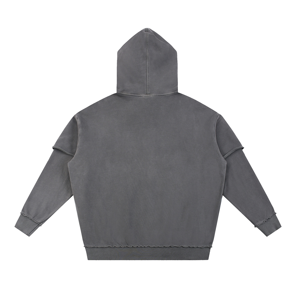 Layered,Hoodie,Washed