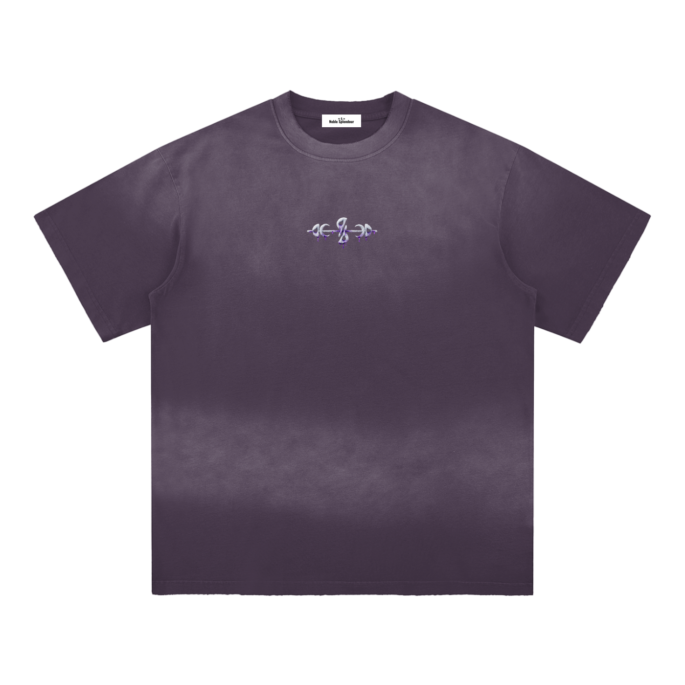 Noble Splendour Graphic Sun Fade Hand-Frayed Cotton T-Shirt