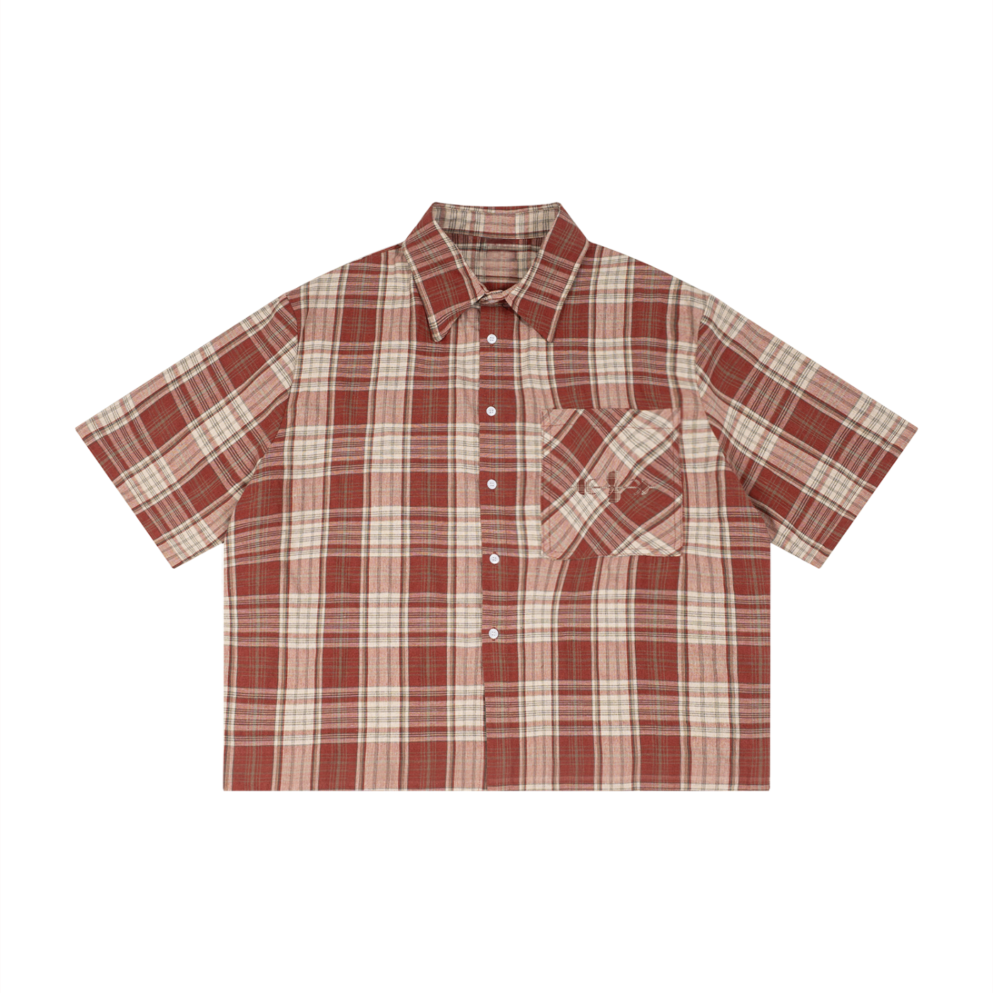 Unisex Plaid Boxy Short Sleeve Shirt