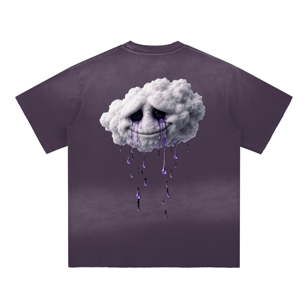 Noble Splendour Graphic Sun Fade Hand-Frayed Cotton T-Shirt