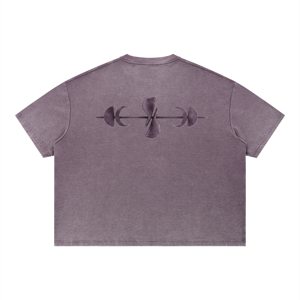 Unisex Vintage Wash Sunfade Boxy Waffle T-Shirt