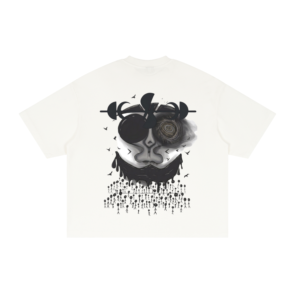 Noble Splendour Graphic Textured Waffle Washed Boxy T-Shirt