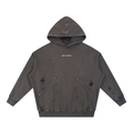 Noble Splendour Snow Washed Distressed Panel Pocket Hoodie