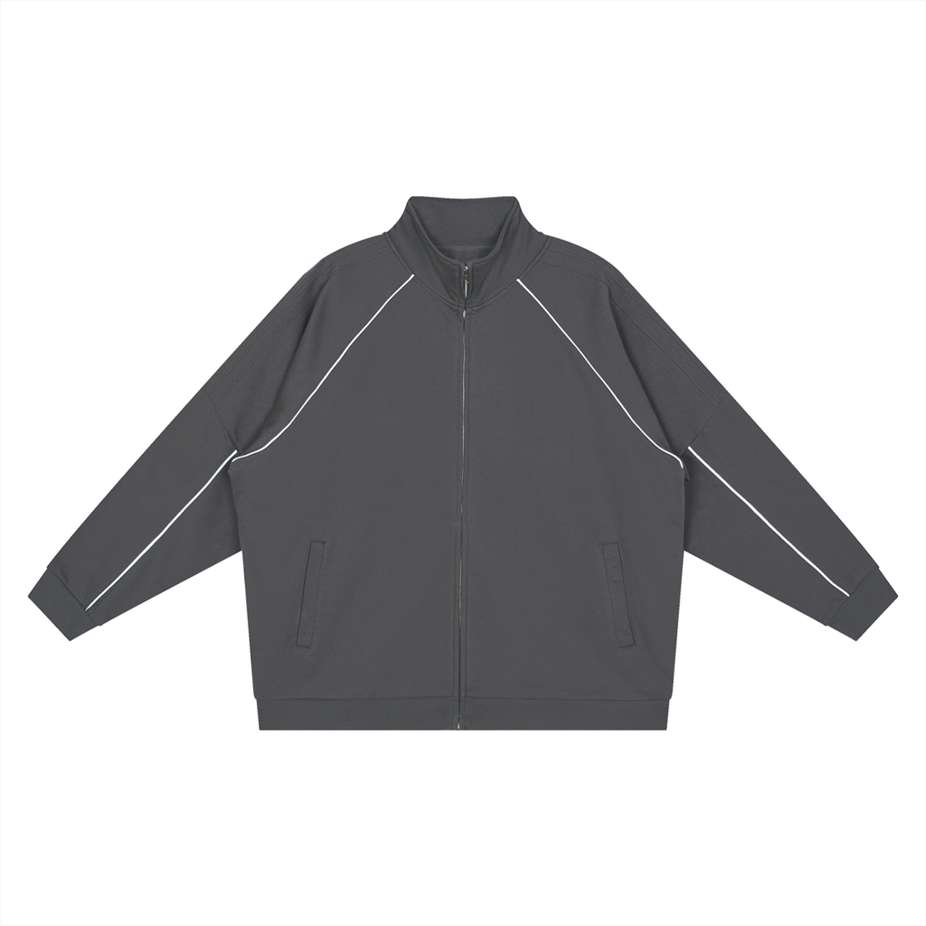 Reflection Striped Raglan Sleeve  Jacket